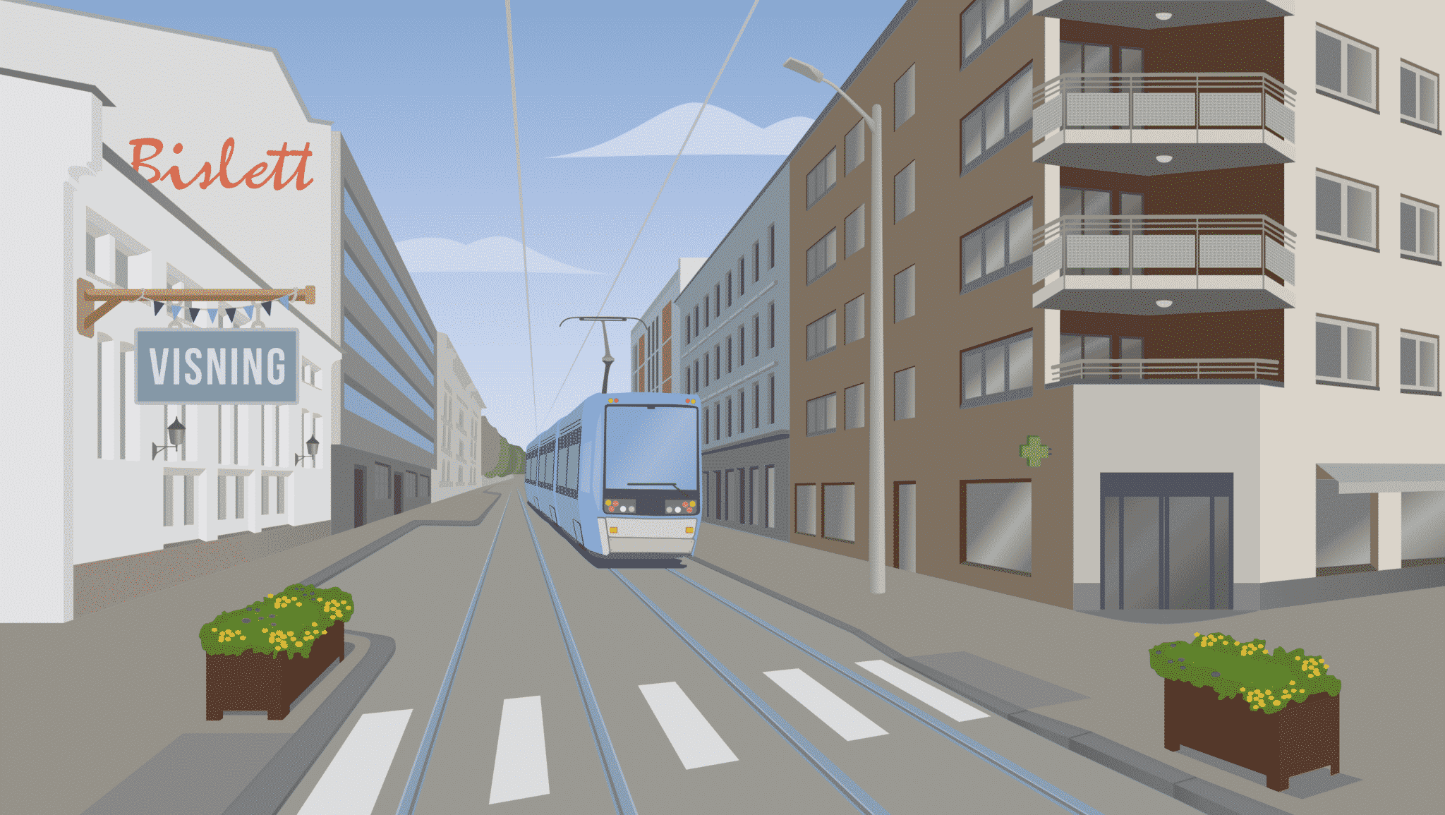 Tegning av Bislett, brukt som illustrasjon i artikkel om å velge eiendomsmegler.