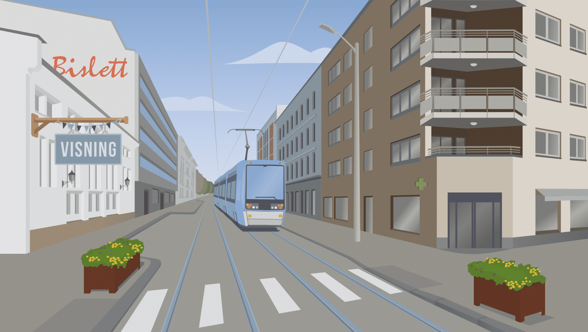 Tegning av Bislett, brukt som illustrasjon i artikkel om å velge eiendomsmegler.